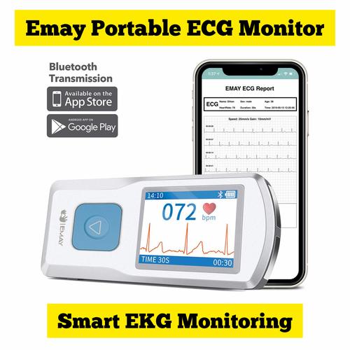 Promo Emay Portable Wireless EKG Monitor ECG Monitoring With LCD