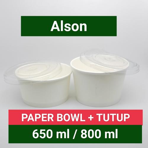Jual paper bowl - Cup ukuran 650 ml/anti bocor/anti minyak/anti panas ...