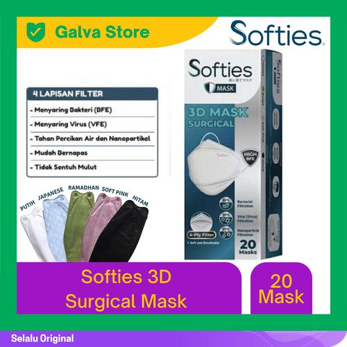 Jual Softies 3D Surgical Mask KF94 / Masker Medis Softies KF94 4ply isi