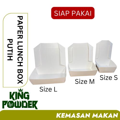 Jual Paper lunch Box ukuran S / Box Burger / Lunch Box M / Lunch Box L Putih M Kota