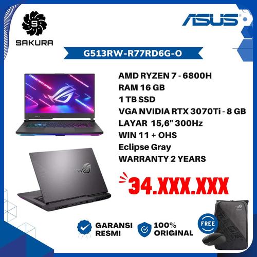 Jual ASUS ROG STRIX G513RW-R77RD6G-O RYZEN R7-6800H 16GB 512GB ...