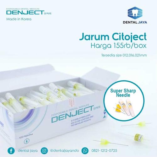 Jual Dental Jaya Jarum Citoject / Carpule / Needle / Denject Diodent 12 mm Jakarta Barat