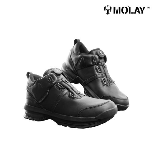 Jual Molay Jaeger Tactical Shoes Full Metal Black with Velock Lacing