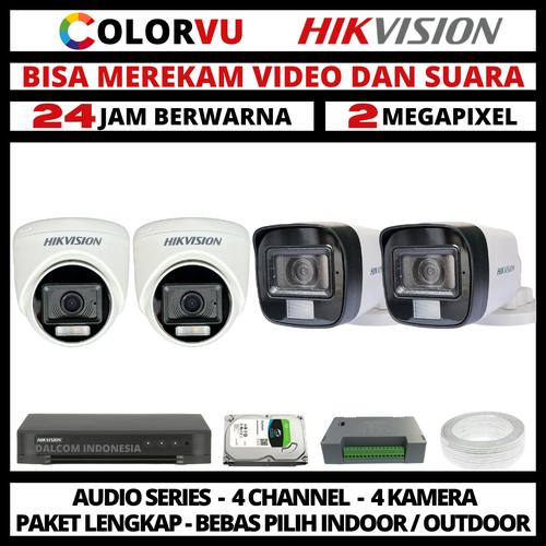 Promo paket cctv hikvision colorvu 2mp 4 channel 4 kamera colorful ...