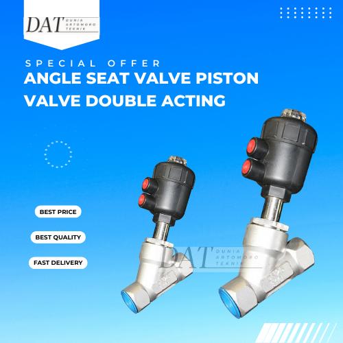 Jual Angle Seat Valve Piston Valve Double Acting Air Actuated Thread 1 1/2 Inch Jakarta
