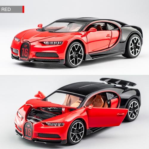 Promo Diecast Mobil Sport Bugatti Chiron Miniatur Diecast 132 Merah