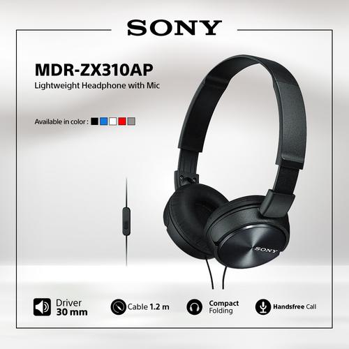 Promo SONY MDRZX310AP Black On Ear Headphone / ZX310 / ZX310AP