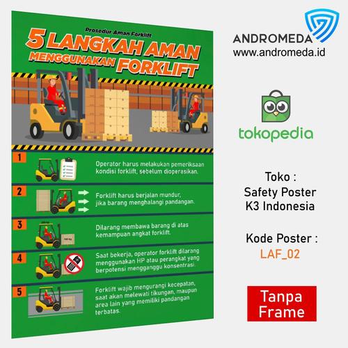 Jual Safety Poster K3 5 Langkah Aman Forklift Hijau 29 7x42 Cm Jual Safety Poster K3 5 Langkah Aman Forklift Hijau 29 7x42 Cm