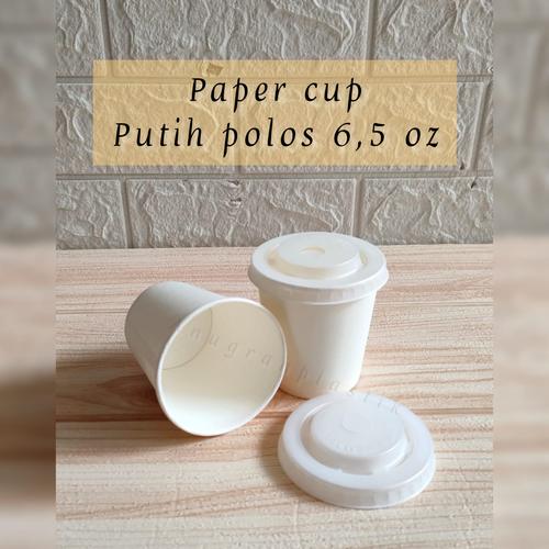 Jual Paper cup putih polos 6,5 oz / Gelas kertas 6,5 oz - tanpa tutup ...