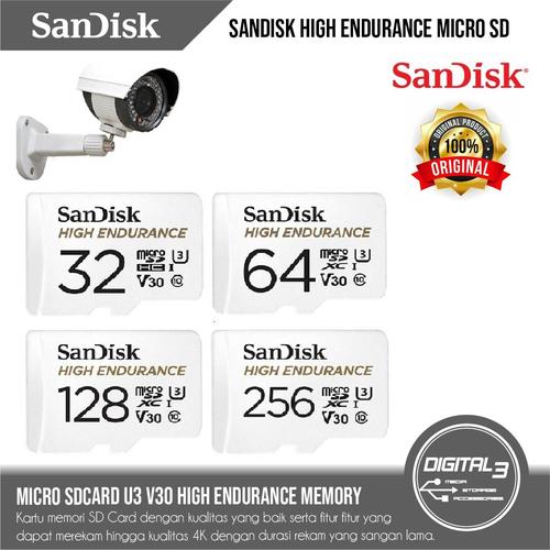 Promo Sandisk High Endurance Micro SD Memory Card CCTV 32GB 64GB 128GB