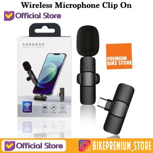 Promo Wireless Lavalier K8 Mic Bluetooth Clip On Type C iOS Micro