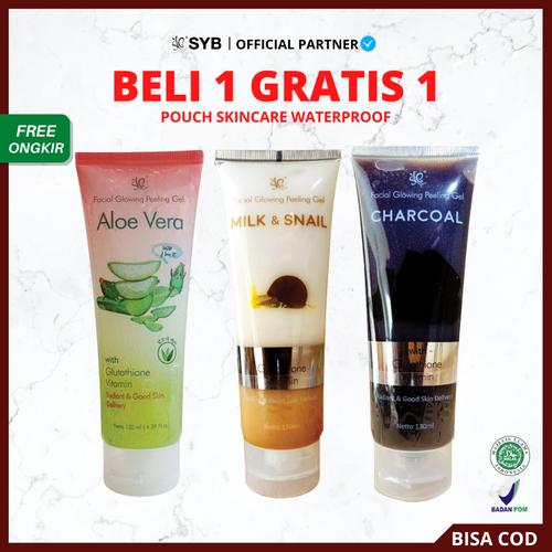 Jual SYB Facial Glowing Peeling Gel Aloe Vera Charcoal With Milk