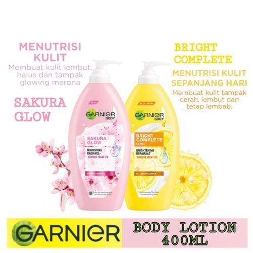 Jual Garnier Body Lotion Sakura Glow Bright Complete 400ml bright