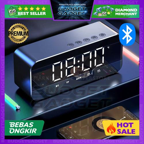 Jual Taffware Jam Meja Mirror Bluetooth Speaker Radio Alarm LED Clock