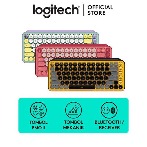 Jual Logitech POP KEYS Keyboard Wireless Mechanical Compact, Emoji Keys ...