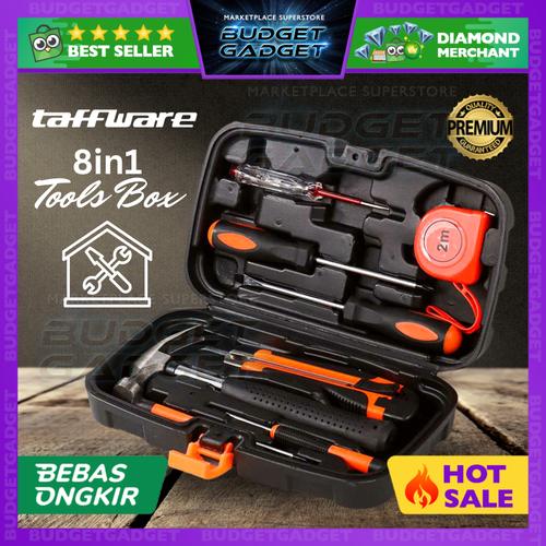 Jual Taffware Alat Set Perkakas Palu Obeng Cutter Meteran 8 in 1 ...
