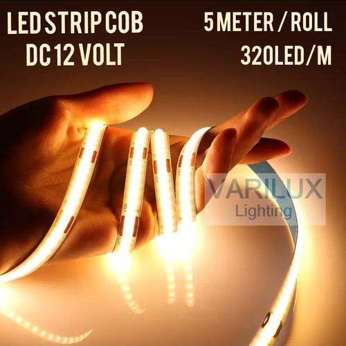 Jual LED STRIP COB DC 12 VOLT 5 METER 320LED / LAMPU STRIP LIGHT IP33 ...