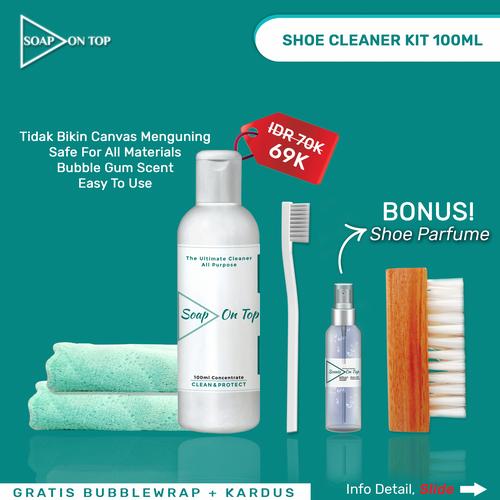 Jual shoe cleaner kit soap on top 100ml PAKET 100ML Kota Malang