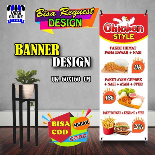 Jual Spanduk Banner Jualan Nasi dan Ayam Crispy, Ayam Geprek, Burger ...