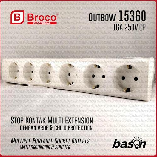 Jual BROCO 15360 Stop Kontak Outbow 6 Lubang - 16A 250V dengan Child ...