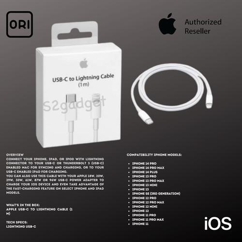 Jual apple kabel data charger iphone 11 12 13 14 c to lightning