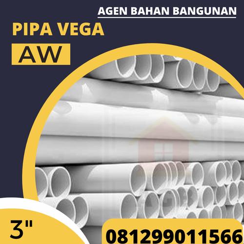 Jual Pipa PVC 3" AW Vega (Grosir / Harga Termurah) 4 m - Jakarta Utara