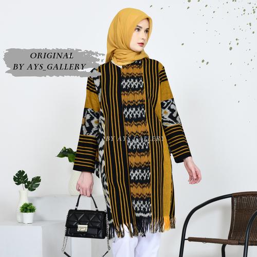 Jual OUTER TENUN IKAT TRADISIONAL ASLI SERAGAM KERJA SHAVA RUMBAI GOLD ...