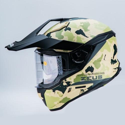 Gambar Helm Zeus ZS913 BF6 MATT KHAKI/GREEN - Fullface Double visor - M dari Juragan Helm ID Jakarta Barat Tokopedia