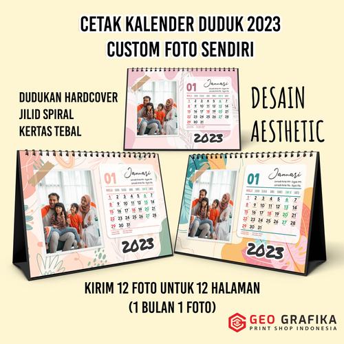 Jual Kalender Meja Aesthetic Custom Foto - Geo Grafika - KMA-01 - Kab ...