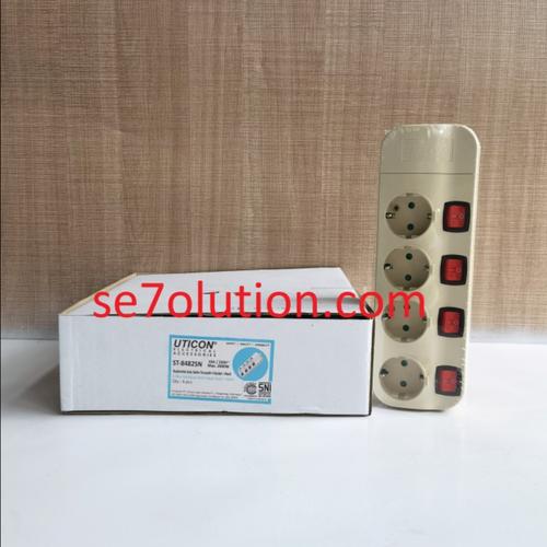 Gambar Uticon Stop Kontak Arde Saklar 4 Socket + Panel (ST-8482SN) dari Se7olution Surabaya Kota Surabaya Tokopedia