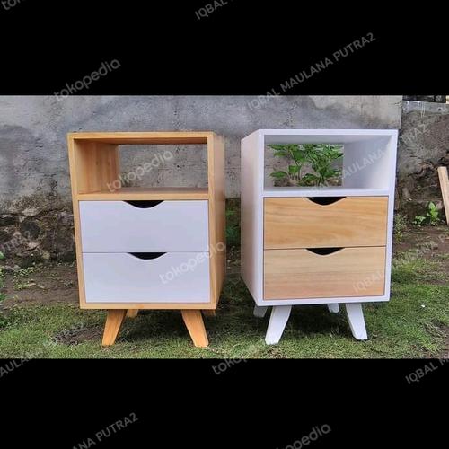 Jual cube side table meja kamar nakas minimalis serbaguna jati belanda