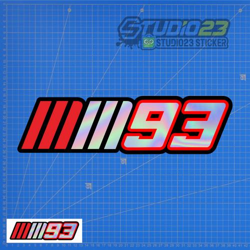 Jual Stiker Marc Marquez MM93 Cutting Hologram - List Hitam - Kota ...