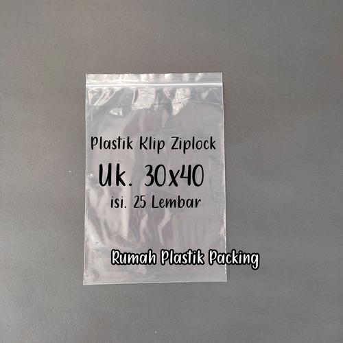 Jual plastik klip ziplock 30x40 Plastik Baju Sepatu Celana Gamis is 25