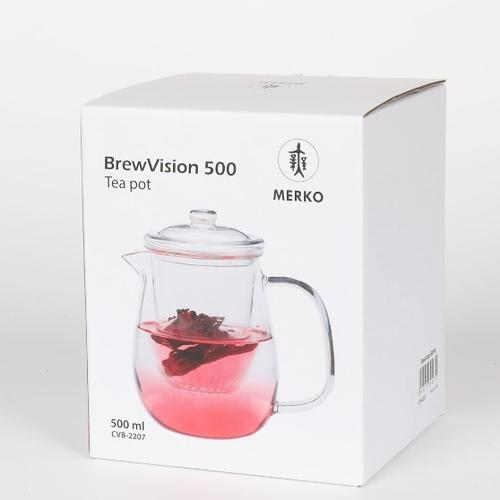 Jual MERKO BrewVision Tea Pot 500ml Teko Blirik kaca dengan