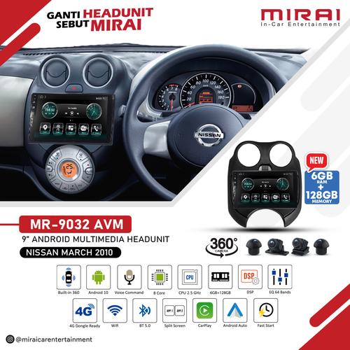 Jual Headunit Android Mirai 9032 AVM Nissan March Ram 6/128 + Kamera ...