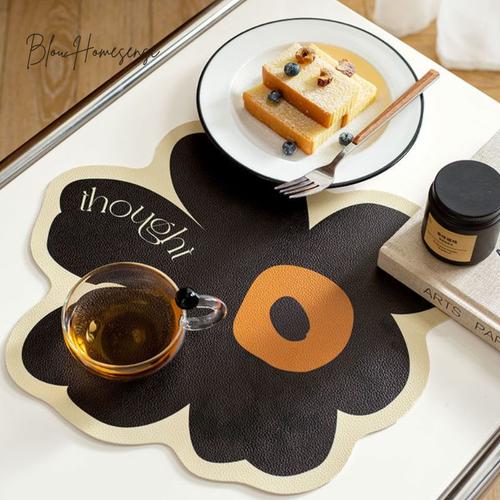 Jual Placemat tatakan piring korea bentuk bunga bear croissant PU Leather D Jakarta Barat