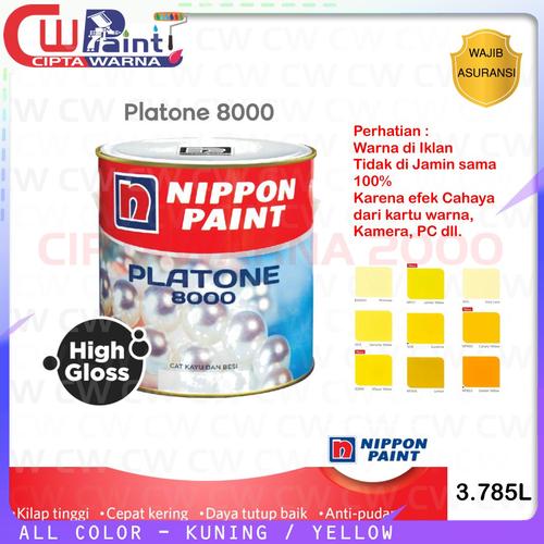 Jual Cat Kayu Besi Platone 8000 Kuning Yellow Nippon Paint 1 Galon 3.