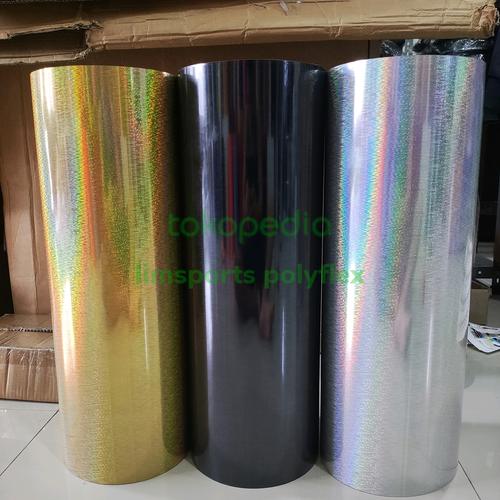 Jual Polyflex Pet Laser Foil HOLORAIN / polyflex Metallic Motif Garis ...