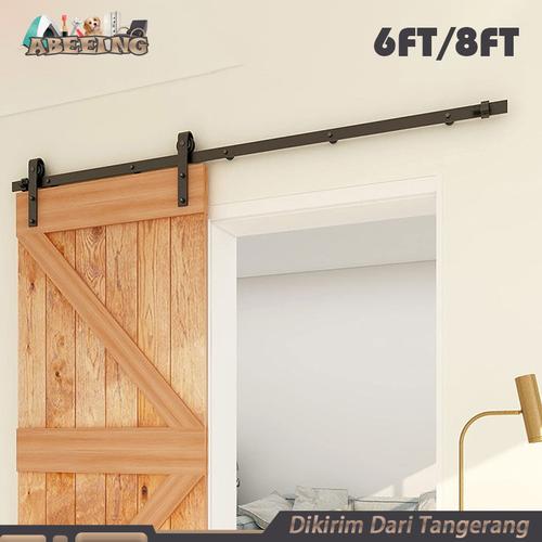 Jual 6FT/8FT Sliding Barn Door Hardware Baja Rel Pintu Geser Barn 6FT Kota Tangerang