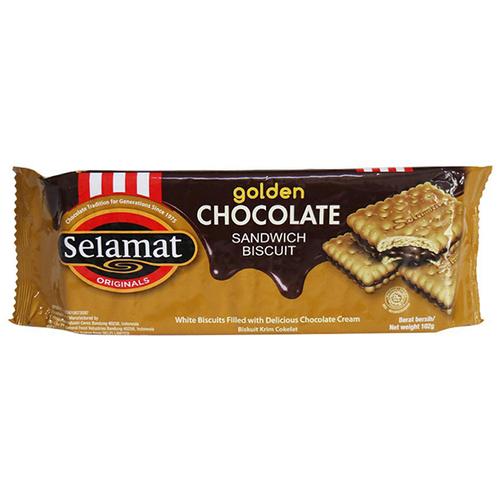 Jual Selamat Golden Chocolate Sandwich Biscuit 102 g Jakarta Utara Diamond Supermarket