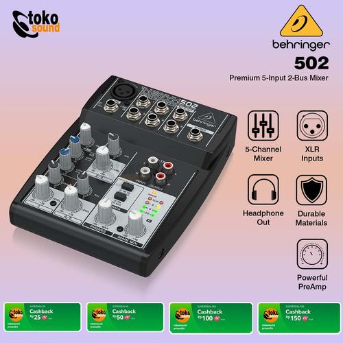 Jual Behringer Xenyx 502 Mixer Analog 5 Input With Mic Preamp Jakarta