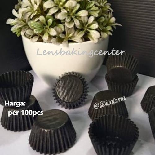 Jual Diva Cup Cake/Case Tatakan Kertas Paper Kue Nastar Mini Hitam 5 ...