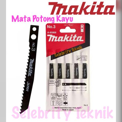 Jual MATA GERGAJI LISTRIK KAYU MAKITA JIGSAW BLADE NO.3 (A85868