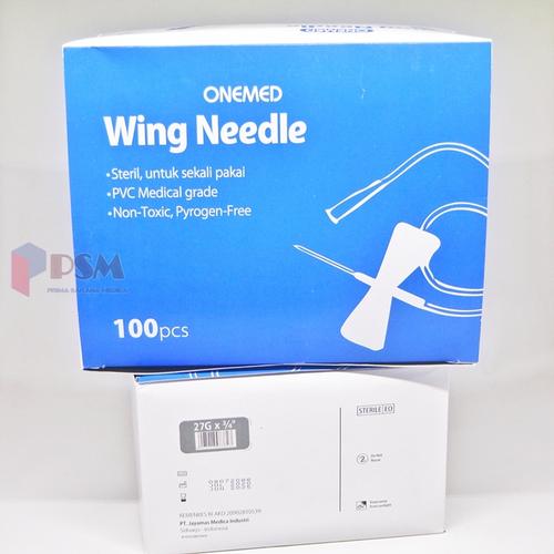 Jual Wing Needle 27G Onemed / Sejenis Winged Infusion Set Scalp Vein