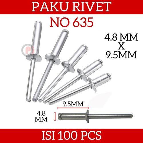 Paku Ripert Jual Isi 100 Pcs Paku Tembak Blind Rivet Ripet No 635 Ukuran 4.8 x 9 ...