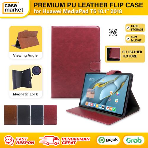 Huawei MediaPad T5 Flip Case Premium Leather Casing Wallet Kulit di  Casemarket Tokopedia