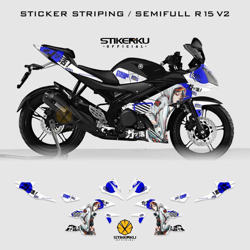 Jual STRIPING R15 V2 EDISI KIRITO STIKER SEMI FULL YAMAHA R15 V2 DECAL