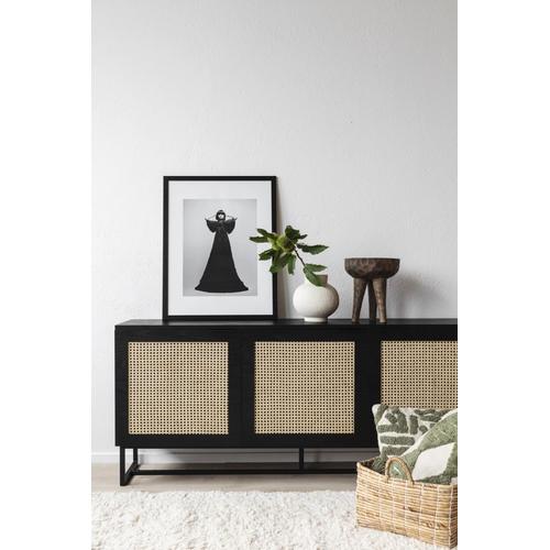 Jual TV BUFFET TV NATURAL BLACK 3 LACI MINIMALIS KOMBINASI