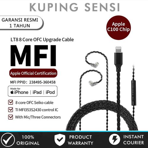 Jual JCALLY LT8 Kabel KZ Lightning MFi Certified Lightning Jack for KZ