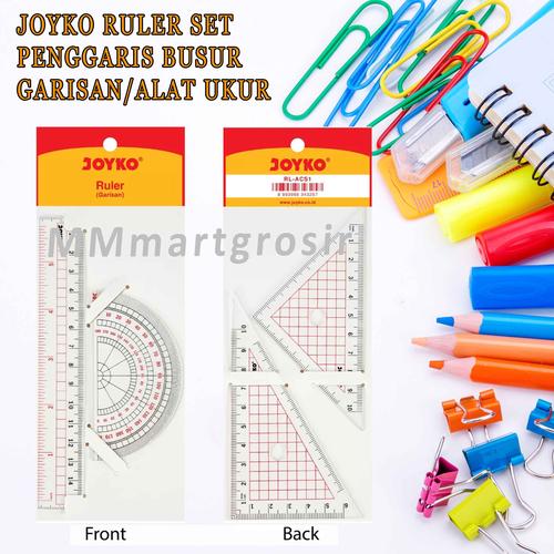 Promo Joyko Ruler Set / 1 Set Penggaris Busur / Garisan Joyko / Alat ...